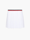 Miu Miu Stripe-waist Pleated Mini Skirt In White