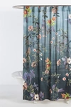 Anthropologie Organic Cotton Henrik Shower Curtain By  In Blue Size 72 X 72