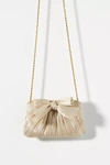 Loeffler Randall Plissé Metallic Bow Crossbody Bag In Silver