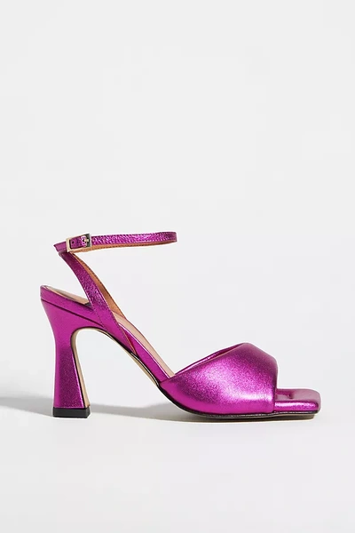 Angel Alarcon Puffy Ankle-strap Heels In Pink