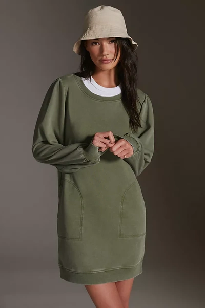 daily practice green dress Daily Practice by Anthropologie Long-Sleeve Hooded Midi Dress