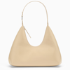 BY FAR AMBER SAND-COLOURED PATENT LEATHER SHOULDER BAG