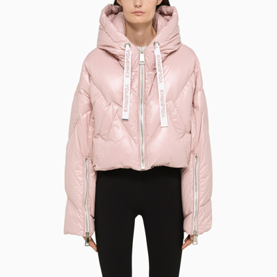 Khrisjoy Powder Pink Khris Cropped Shiny Padded Jacket