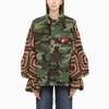 TU LIZÉ MULTI-POCKET CAMOUFLAGE JACKET WITH CROCHET SLEEVES