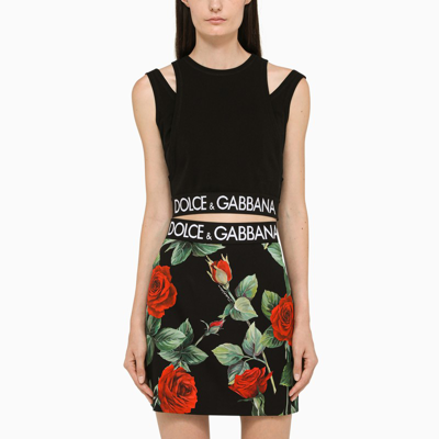 Dolce & Gabbana Black Viscose Crop Top