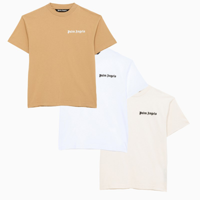Palm Angels Short Sleeve Crew Neck T-shirts In Cotton In Multicolor