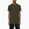 RICK OWENS ARMY GREEN COTTON CREW NECK T-SHIRT