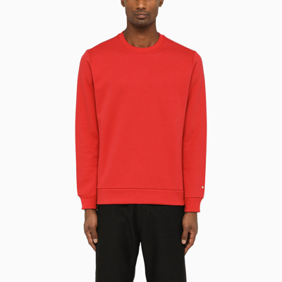 Stone Island Red Crew Neck Sweatshirt With Star Embroidery