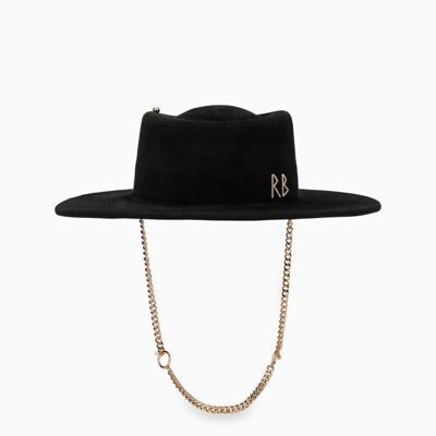 Ruslan Baginskiy Wide Brim Hat In Black Wool