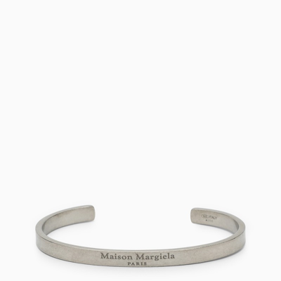 Maison Margiela Logo-engraved Cuff Bracelet In Metal