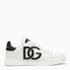 Dolce & Gabbana Dg Logo Patch Leather Sneaker In White