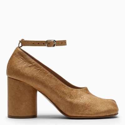 Maison Margiela Court Tabi Ankle-strap Pumps In Beige