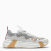 Moncler Compassor Low-top Sneakers In Leather And Fabric In White