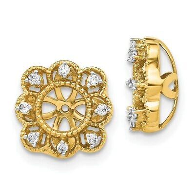 Pre-owned Superdealsforeverything Real 14kt Yellow Gold Fancy Diamond Earring Jackets