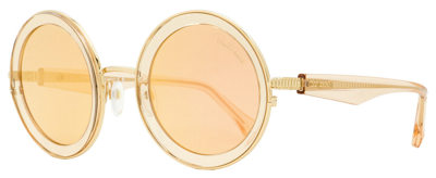 Pre-owned Roberto Cavalli Brand  Monterotondo Rc 1092 72g Rose Gold Mirror Sunglasses In Pink