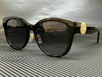Pre-owned Gucci Gg1028sk 007 Havana Cat Eye 56 Mm Women's Sunglasses