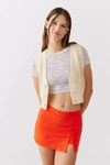 Urban Outfitters Uo Grace Knit Low Rise Mini Skort In Red