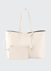 Saint Laurent East West Calfskin Shopping Tote Bag In Crema Soft