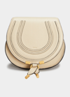 Chloé Marcie Mini Whipstitch Saddle Crossbody Bag In Root Beige