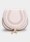 Chloé Marcie Mini Whipstitch Saddle Crossbody Bag In Misty Lavender