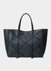 Callista Crisscross Grain Leather Tote Bag In Charcoal
