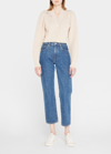 Loveshackfancy Larsa Bow-embellished Wool-cashmere Cardigan In Wheat