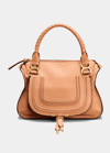 Chloé Marcie Medium Zip Leather Satchel Bag In Root Beige