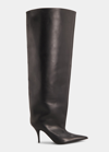 Balenciaga Waiders Calf Leather Stiletto Boots In Noir