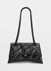 Balenciaga Crush Small Quilted Chain Shoulder Bag In Black