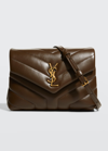 Saint Laurent Loulou Toy Ysl Matelasse Calfskin Envelope Crossbody Bag In 2357 Natural Tan