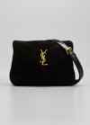 SAINT LAURENT LOULOU TOY QUILTED SUEDE CROSSBODY BAG