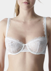 Simone Perele Singuliere Embroidered Tulle Demi Bra In Natural