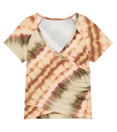 Molo Kids' Girl's Oaklee Crossover Tie-dye T-shirt W/ Heiq Smart Tech In Tie Dye Diagonal