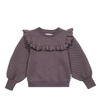 The New Society Rebeca Ruffle-trimmed Cotton Sweater In Plum