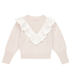 The New Society Millie Ruffle-trimmed Wool-blend Sweater In Ecru