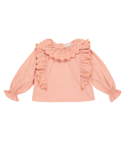The New Society Baby Manon Embroidered Cotton Blouse In Petal