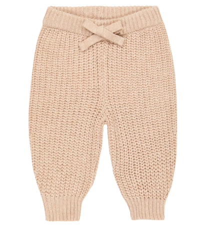 The New Society Baby Easy Rib Wool-blend Trousers In Sand