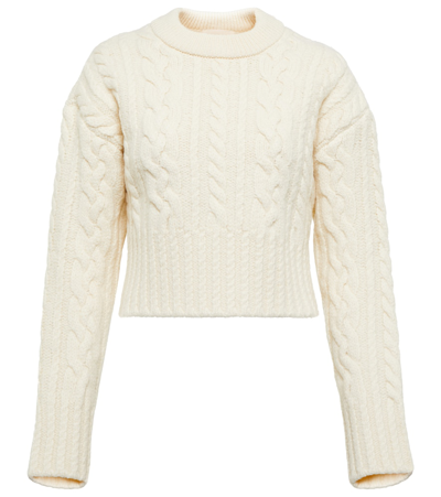 Ami Alexandre Mattiussi Cable-knit Virgin Wool Sweater In White