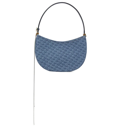 Magda Butrym Vesna Embellished Denim Shoulder Bag In Blue