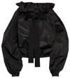Patou Gros Grain Top With Gathered Collar In Black