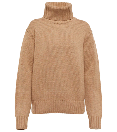 Polo Ralph Lauren Wool Turtleneck Sweater Knit Texture In Marrone
