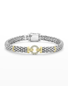 LAGOS STERLING SILVER ROPE BRACELET WITH DIAMONDS, 6MM