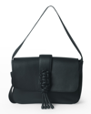 CALLISTA FLAP BRAIDED LEATHER SHOULDER BAG