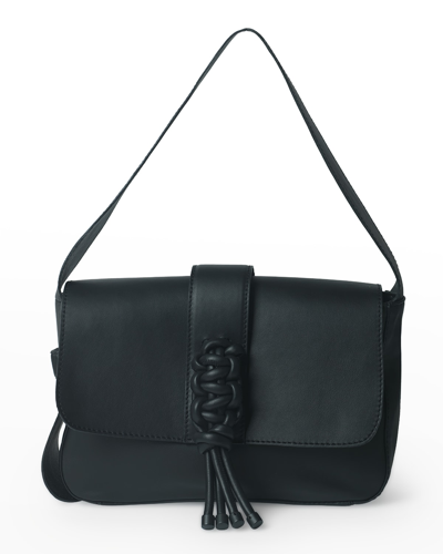 Callista Flap Braided Leather Shoulder Bag In Spicedamage