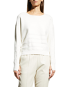 Blanc Noir Liminal Striped Thumbhole Sweater In White