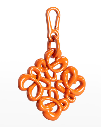 Loewe Inflated Anagram Aluminium And Stainless Steel Charm In Orange
