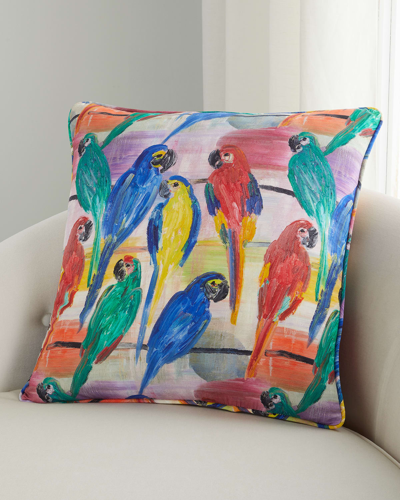 Hunt Slonem Hunt's Parrots Pillow, 22" In Multi