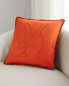 Hunt Slonem Silk & Velvet Bunny Pillow