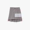 THOM BROWNE GREY 4-BAR PLEATED RIPSTOP SKIRT,KGC006A0803117856496