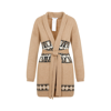 Max Mara Vanadio Belted Wool Blend Cardigan In Brown